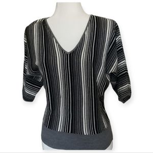 Black, White, and Gray Striped Sweater